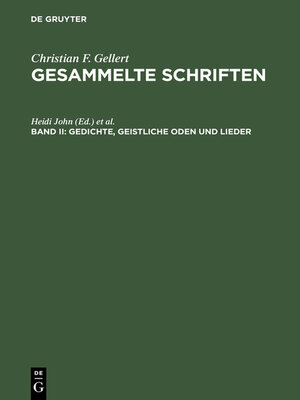 cover image of Gedichte, Geistliche Oden und Lieder